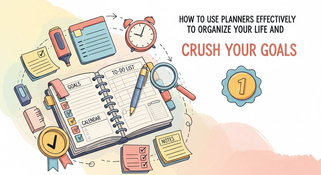Open planner with organized to-do lists and goal-setting notes on a desk — how to use planners effectively to organize your life