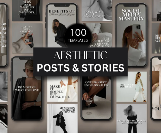 Aesthetic Social Media Posts & Stories - Resell Ready