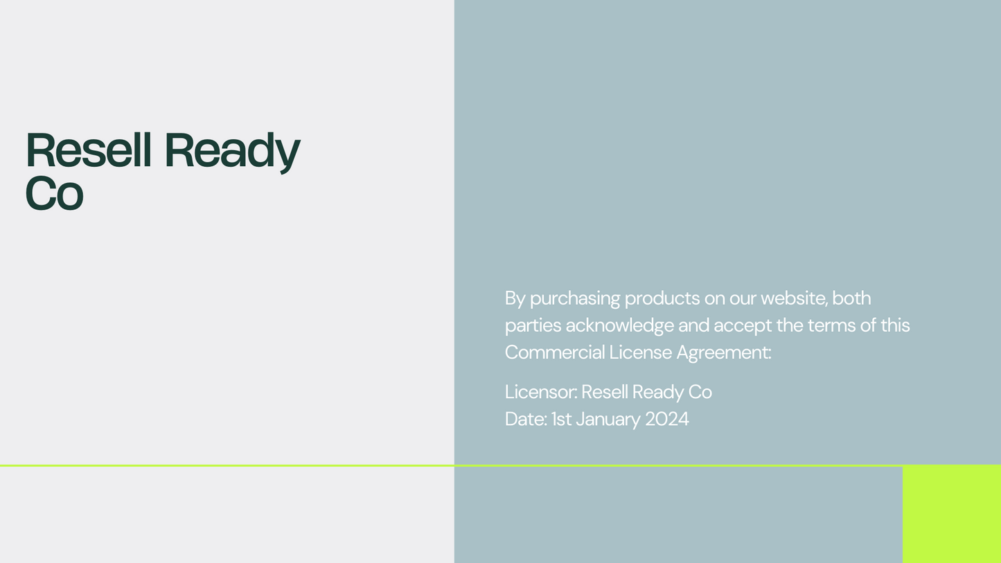 Commercial License Agreement - Resell Ready