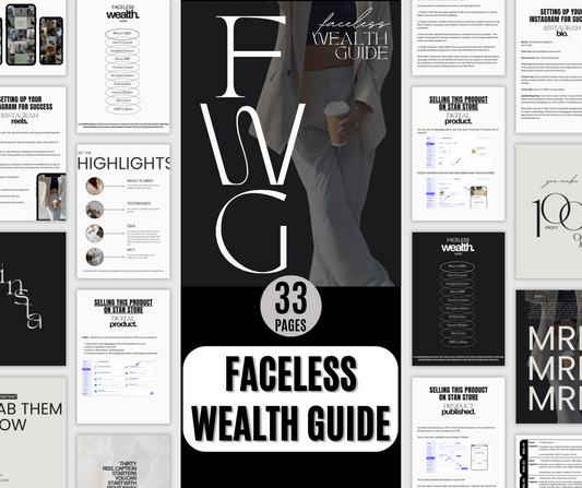 Faceless Wealth Guide: Blueprint to Building Wealth Online - Resell Ready