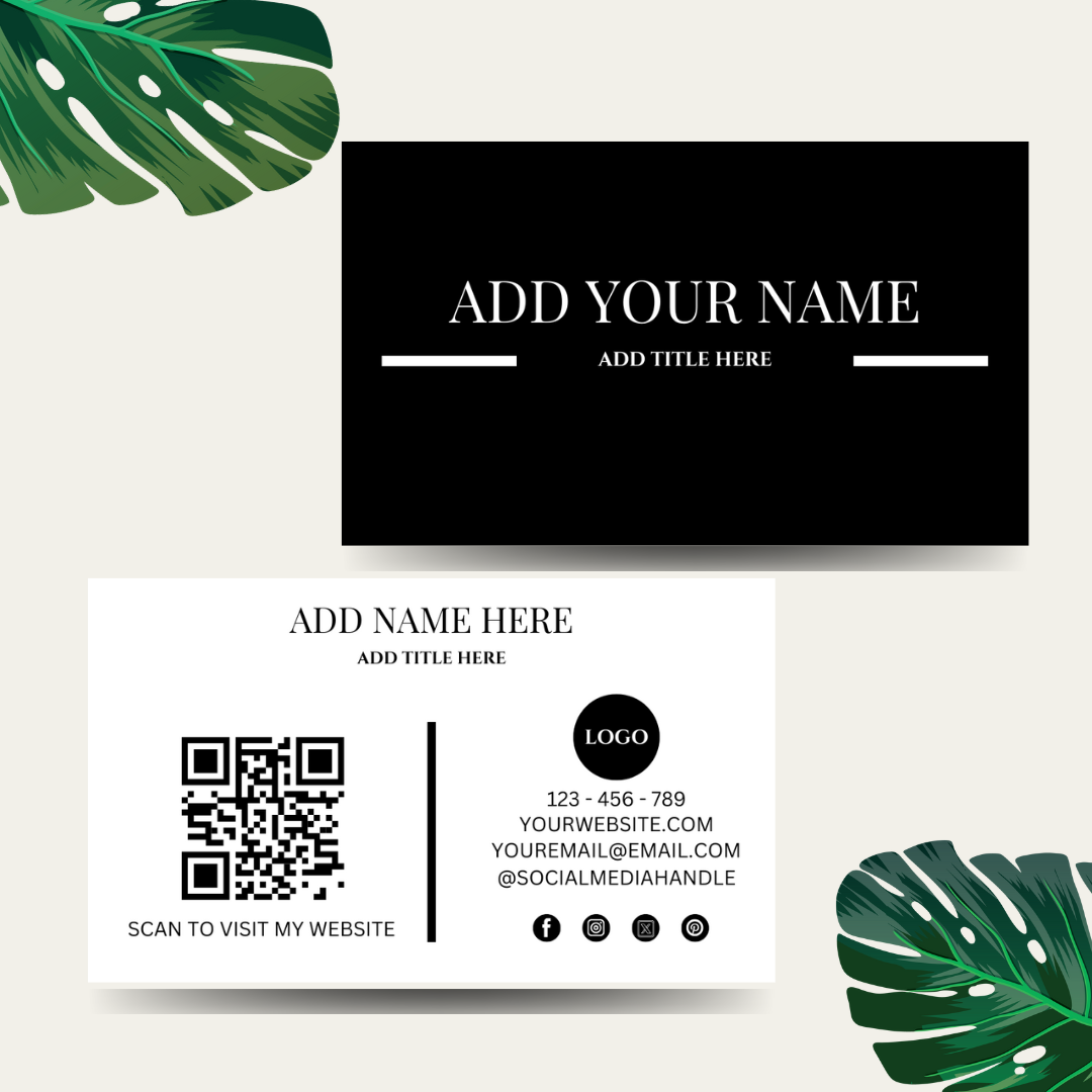 Black & White Business Card Template - Resell Ready