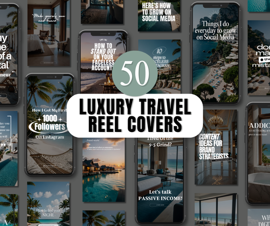 50 Luxury Travel Reel Covers - Resell Ready