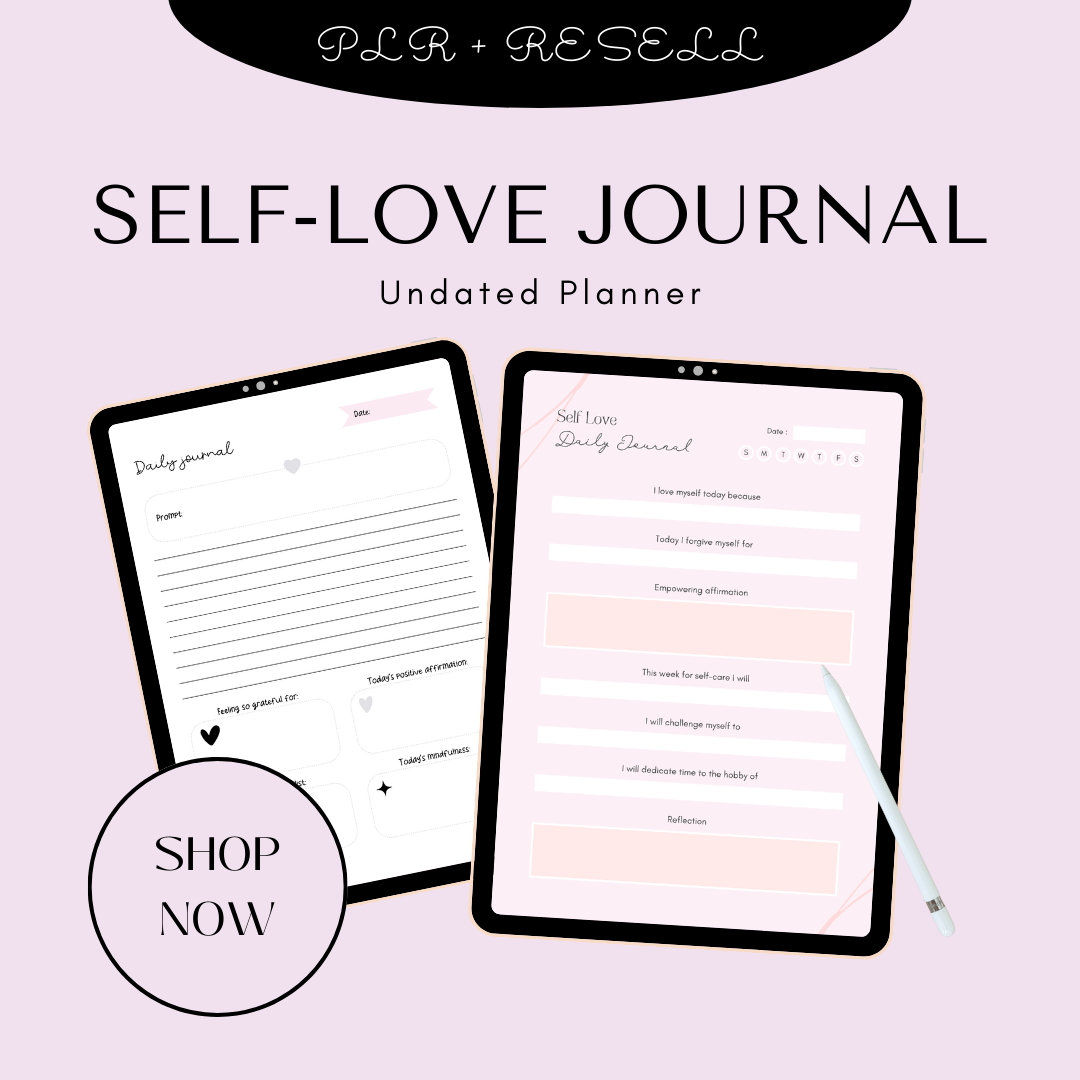 PLR Pink Self Love Journal - Resell Ready