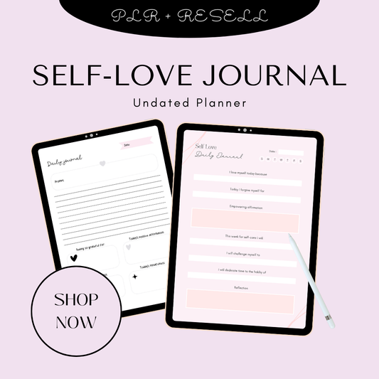 PLR Pink Self Love Journal - Resell Ready