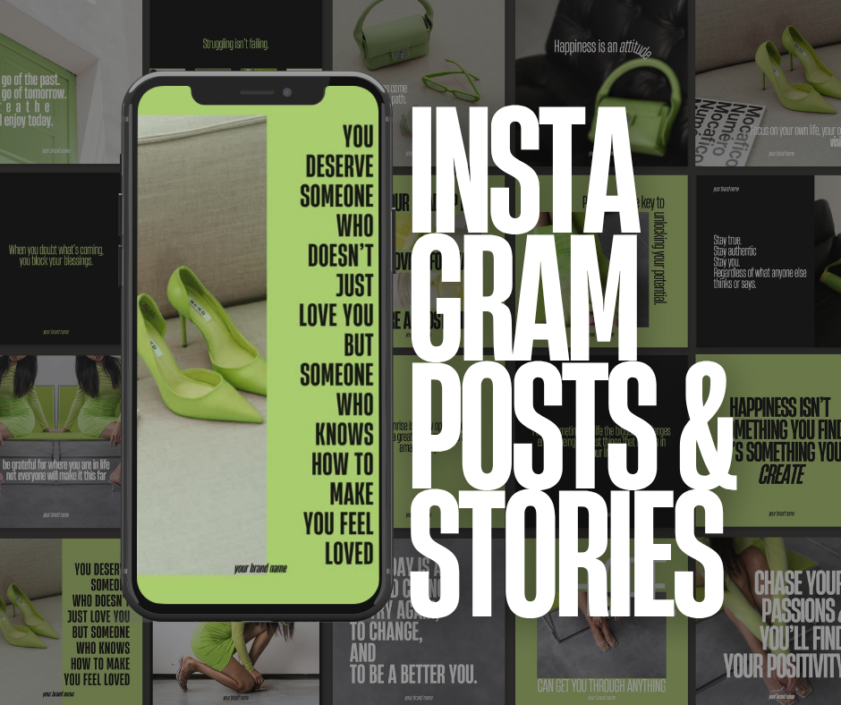 Positivity Pop Instagram Posts & Stories – 20 Editable Templates with PLR & MRR