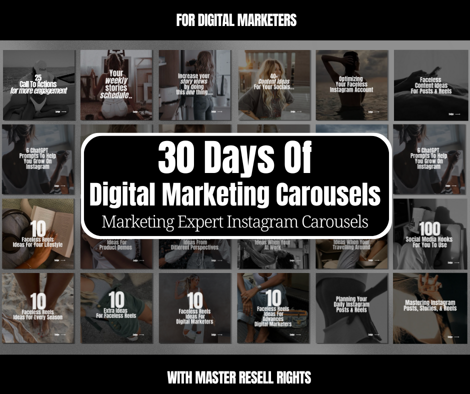 30 Days Of Digital Marketing Carousels Bundle - Resell Ready