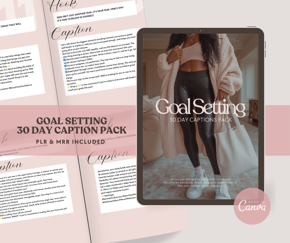 Goal Setting | 30 Day Caption Pack - Resell Ready