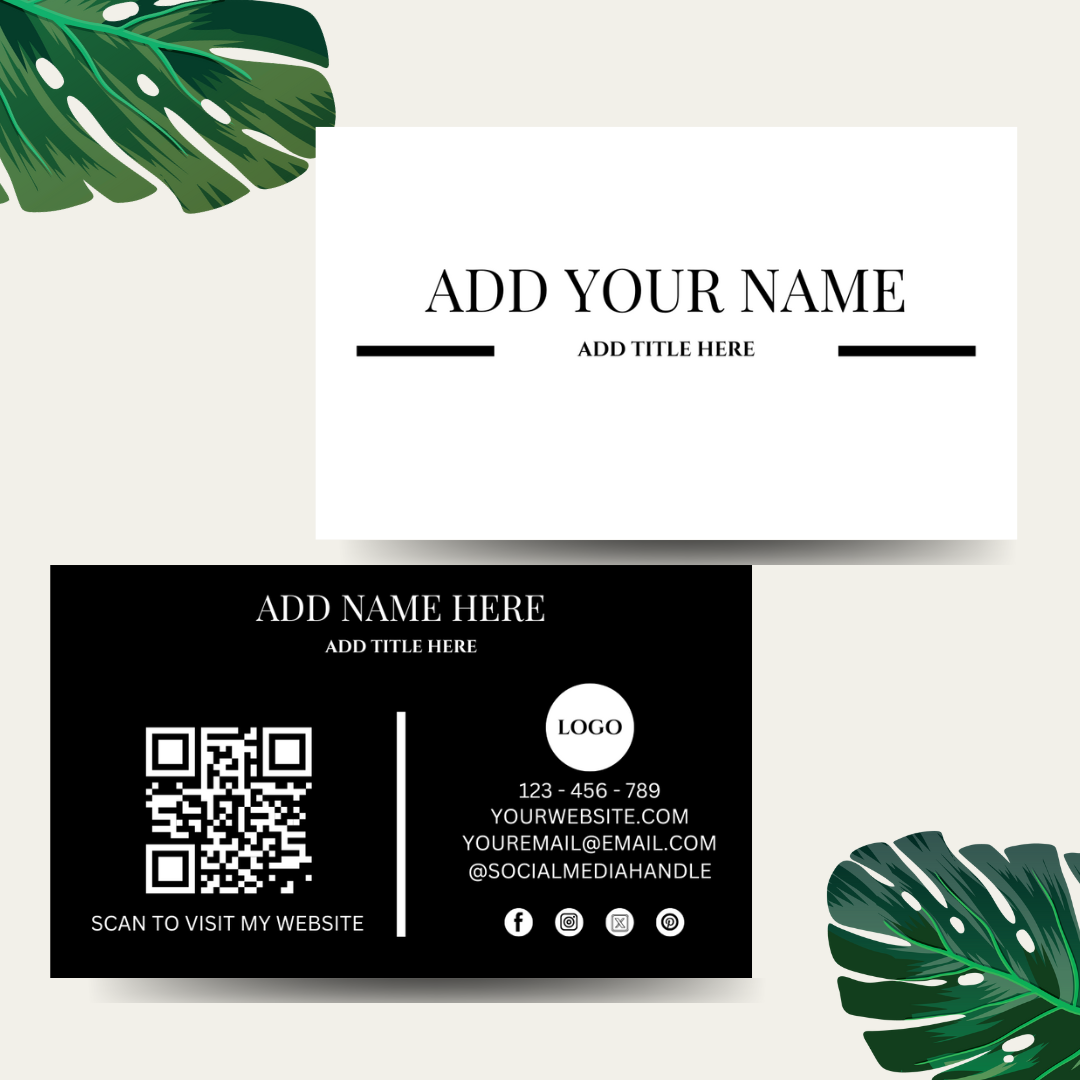 Black & White Business Card Template - Resell Ready