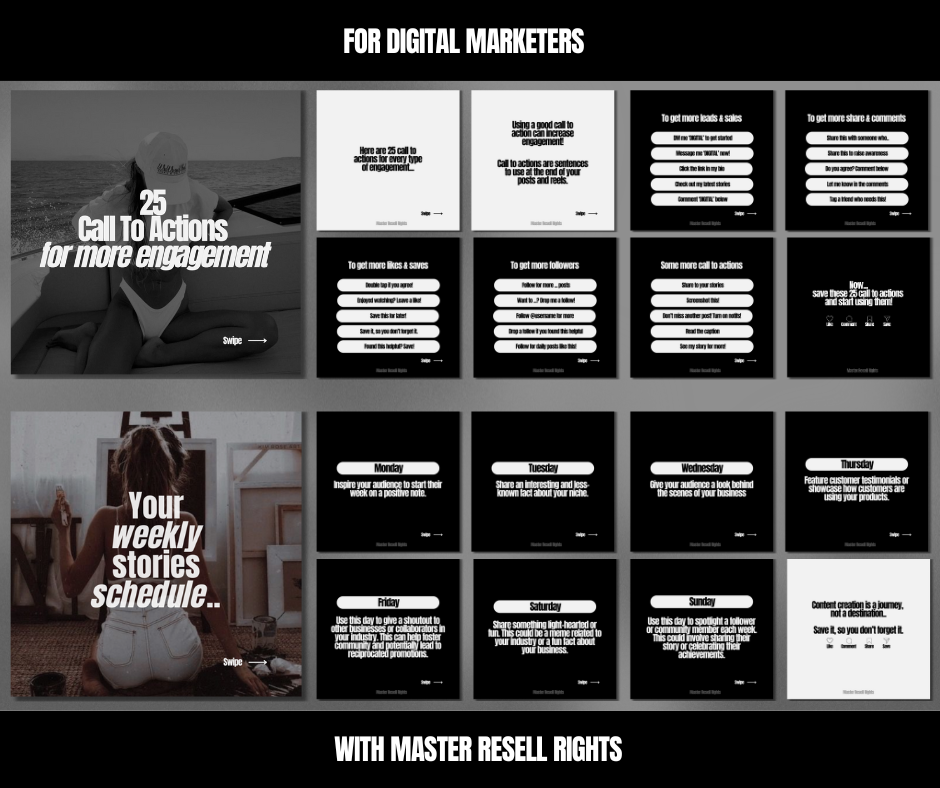 30 Days Of Digital Marketing Carousels Bundle - Resell Ready