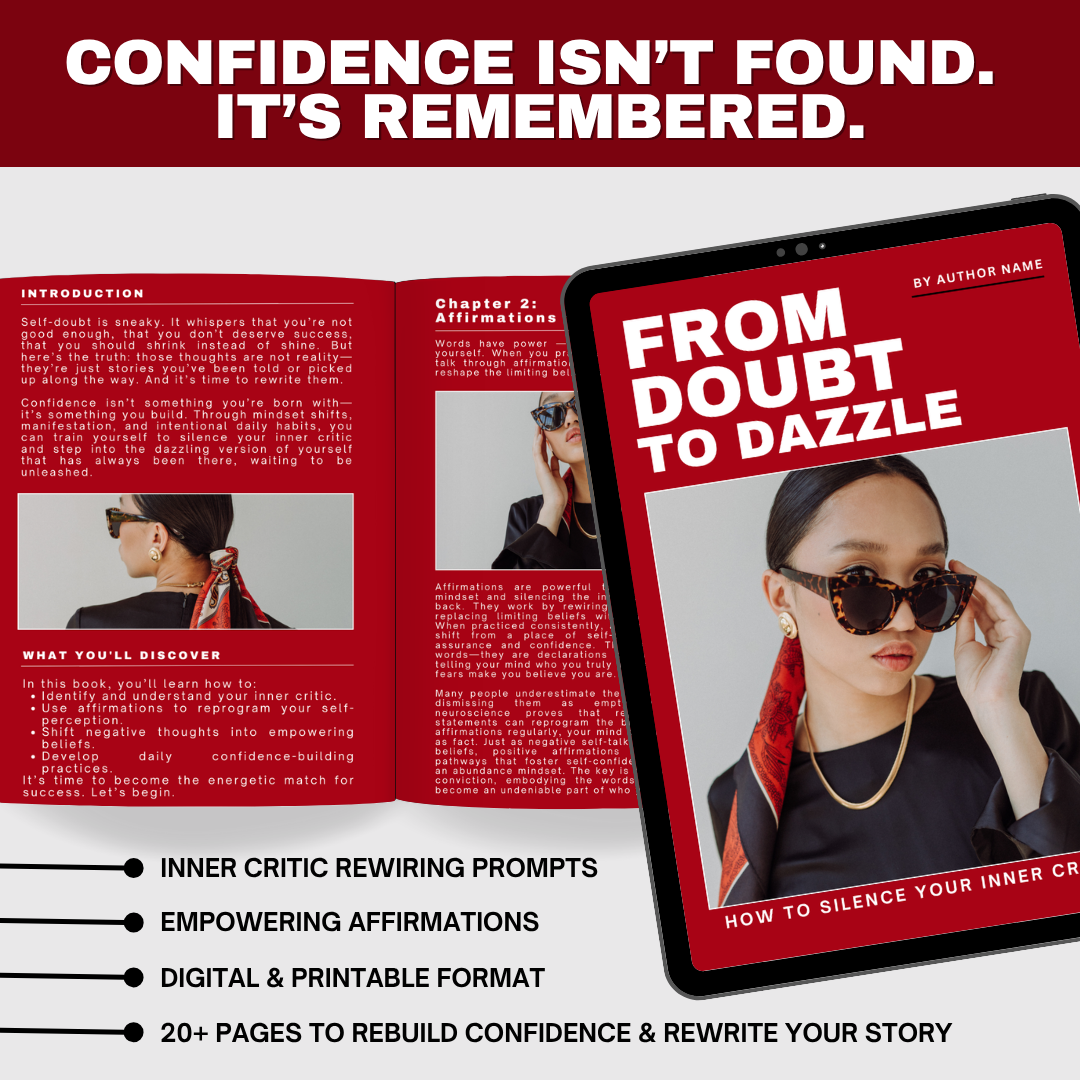 From Doubt to Dazzle: Confidence-Building Mindset Guide (Digital + Printable eBook)