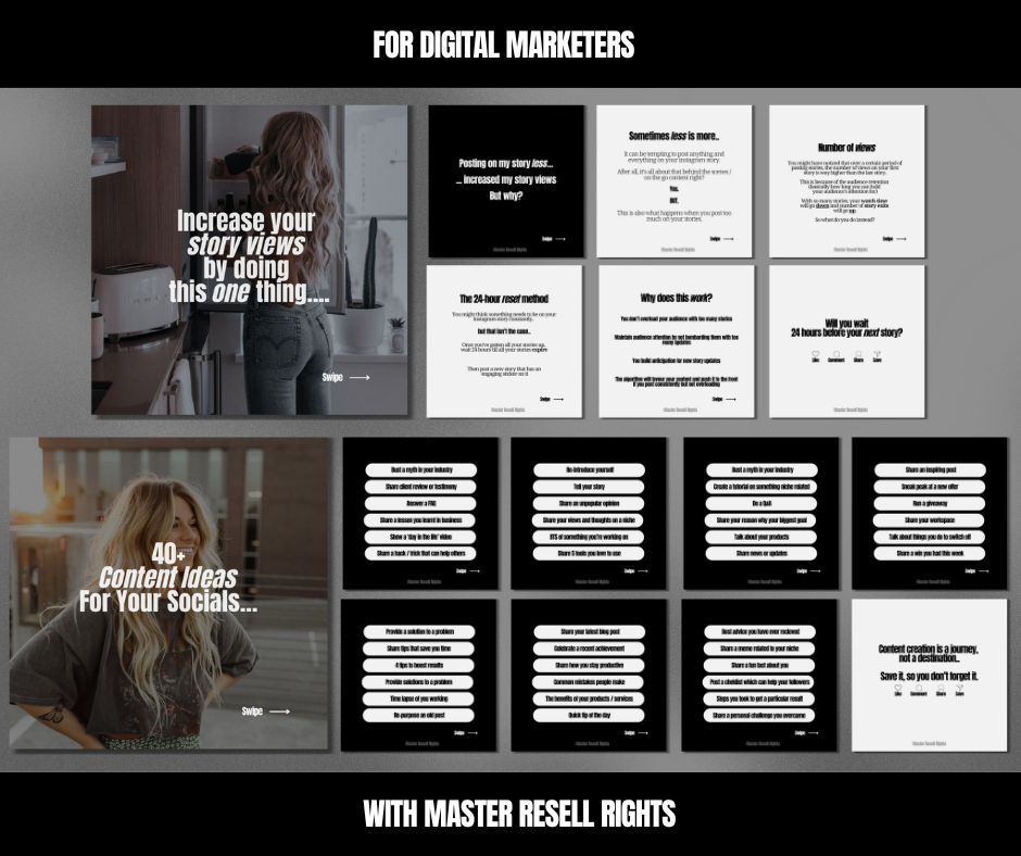 30 Days Of Digital Marketing Carousels Bundle - Resell Ready