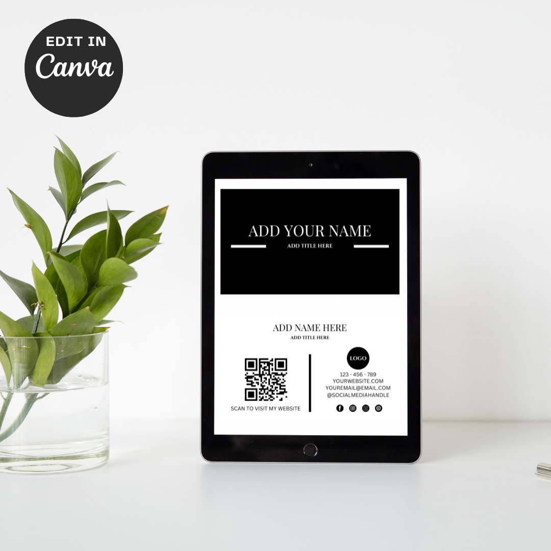 Black & White Business Card Template - Resell Ready