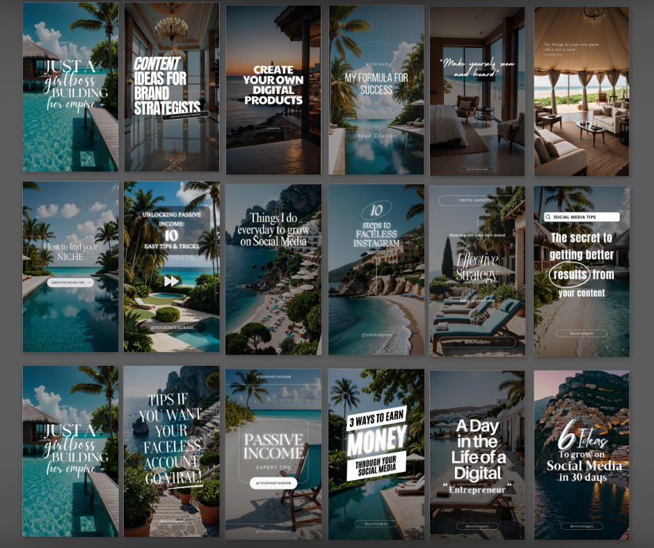 50 Luxury Travel Reel Covers - Resell Ready