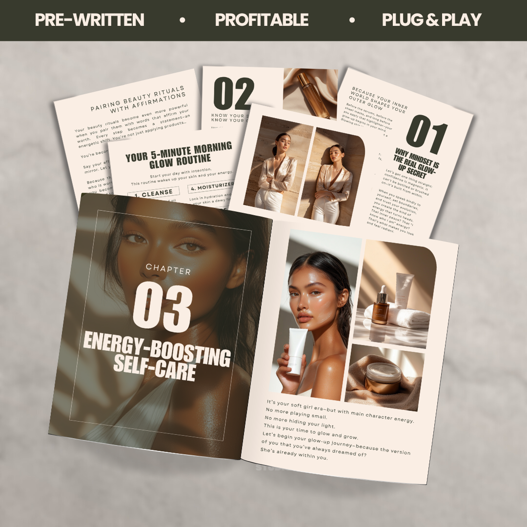 The Glow Lab Guide: 25-Page Skincare + Self-Worth eBook with PLR/MRR Rights