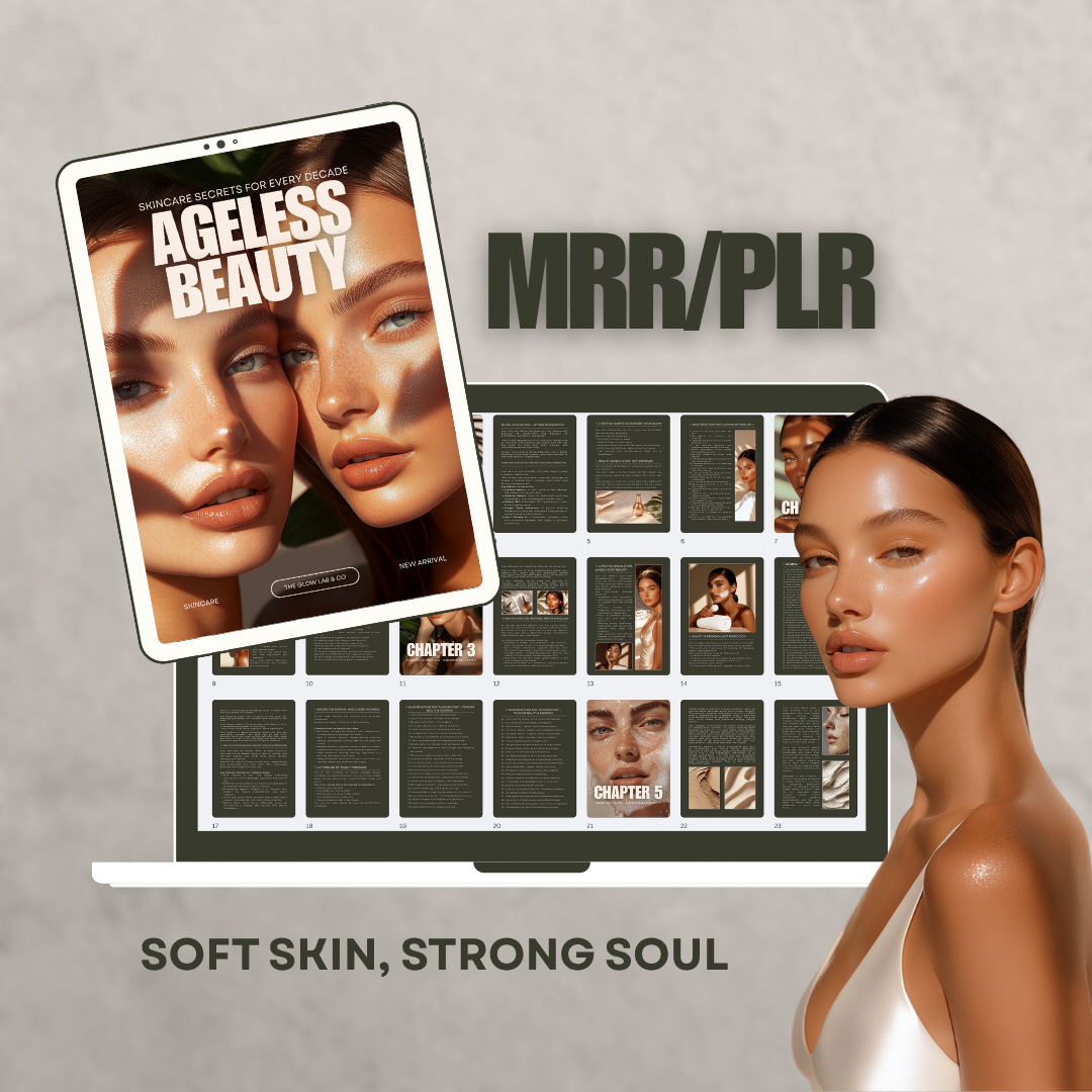 Glow Lab Ageless Beauty: Printable Glow Ritual Tracker & Skincare Wellness Planner/Ebook (PLR + MRR)