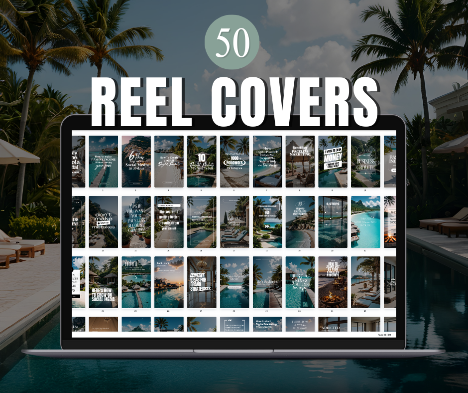 50 Luxury Travel Reel Covers - Resell Ready