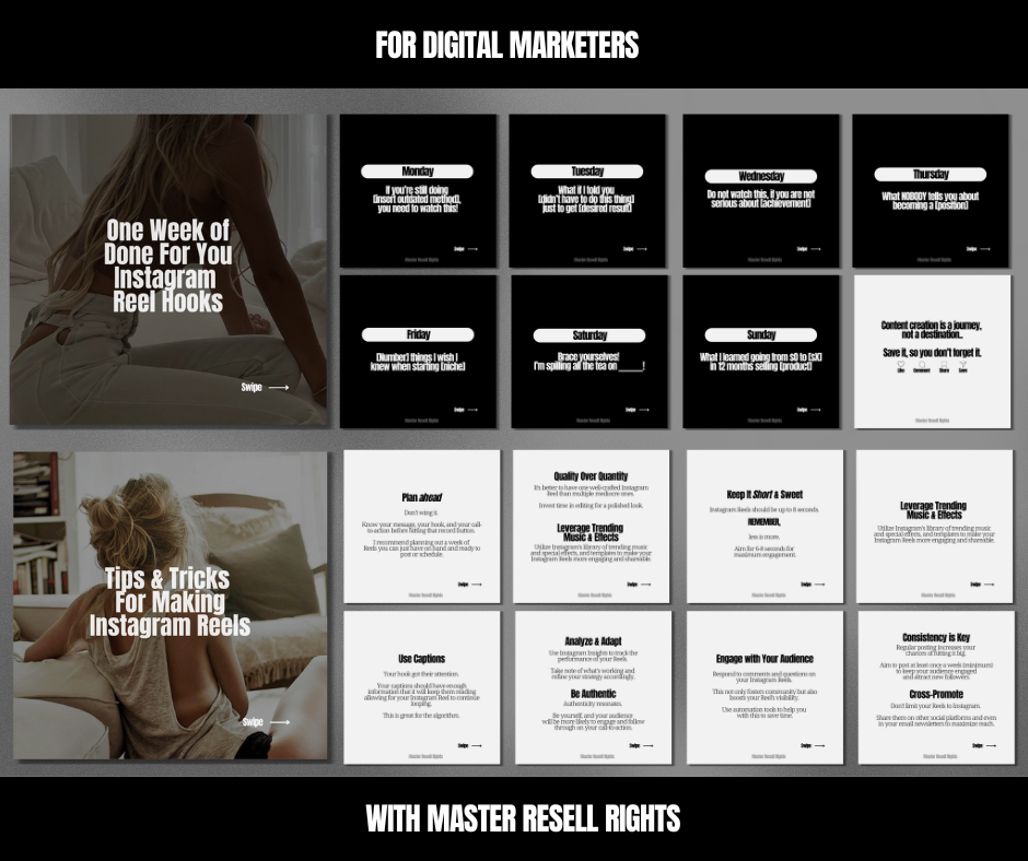 30 Days Of Digital Marketing Carousels Bundle - Resell Ready