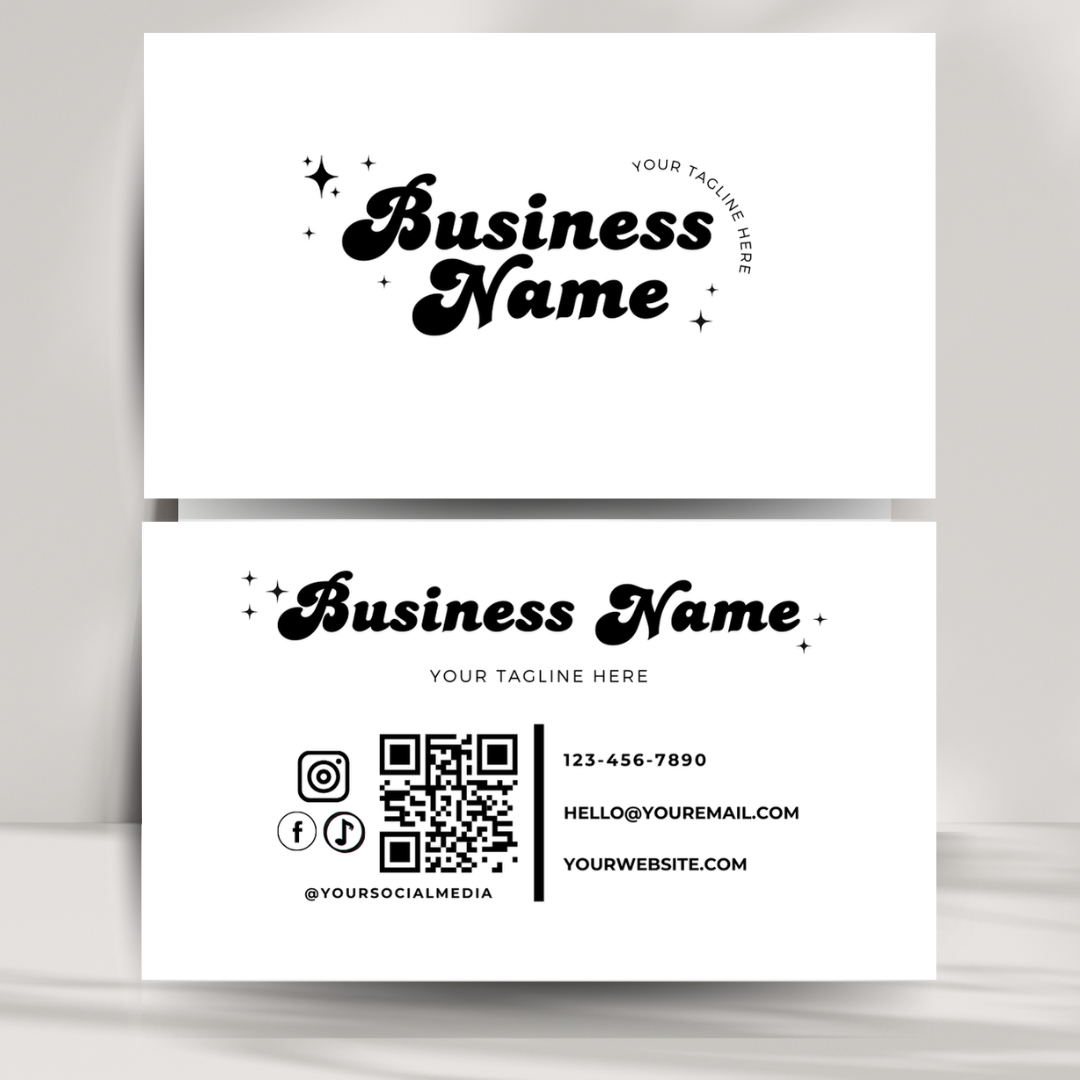 Black & White Business Card Template - Resell Ready