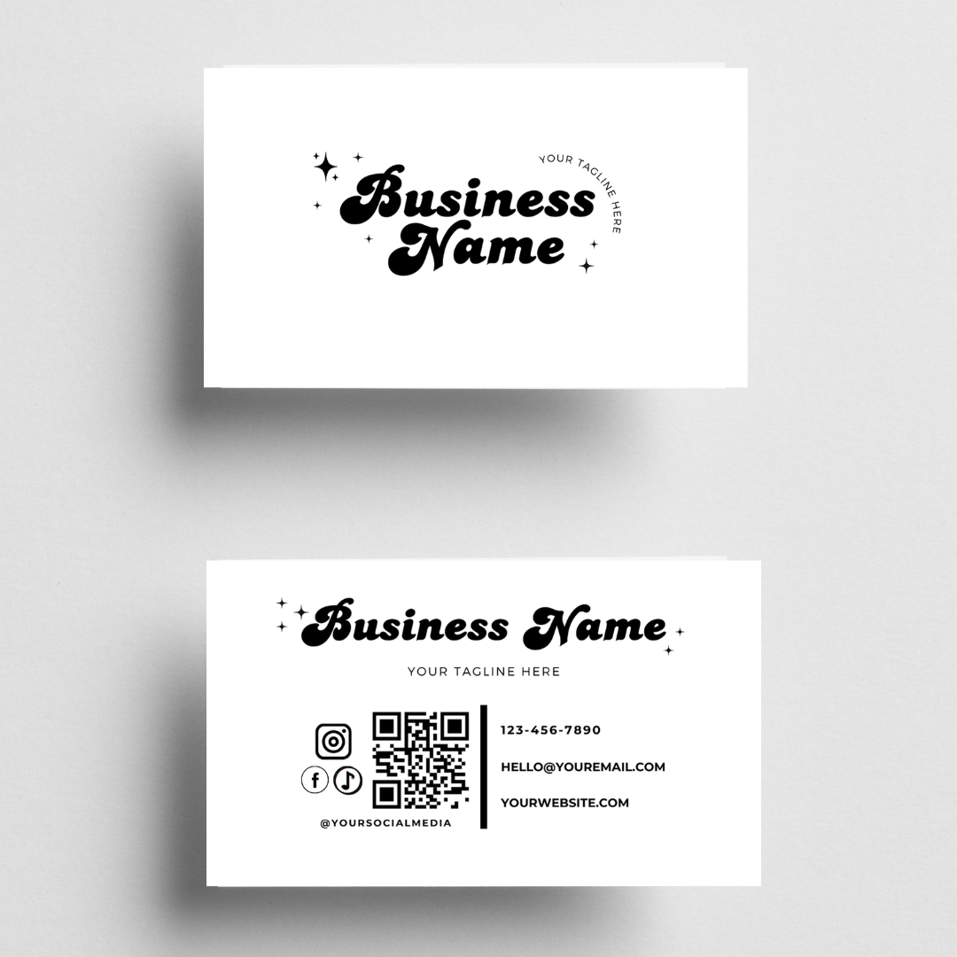 Black & White Business Card Template - Resell Ready