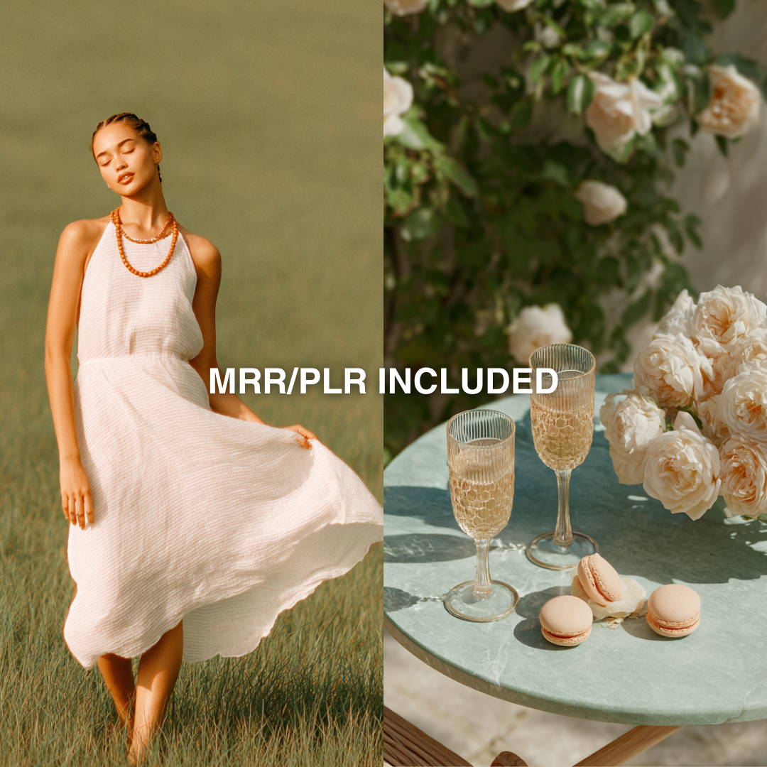 French Bloom – 100 Premium AI Stock Images with MRR/PLR | Romantic Parisian Elegance Collection
