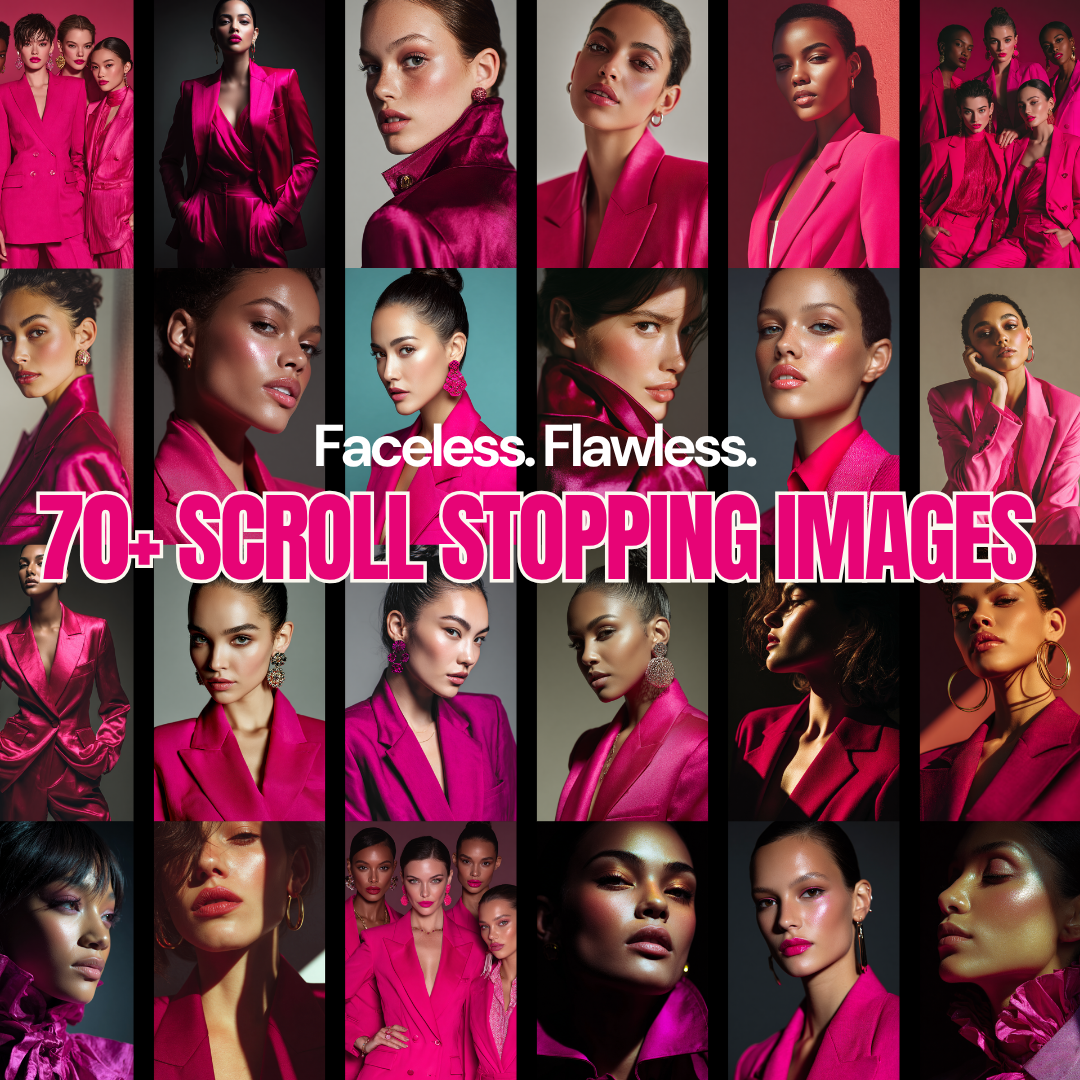 Glossed in Power – 70 Viral-Ready Images for Bold, Faceless Creators (with MRR/PLR)