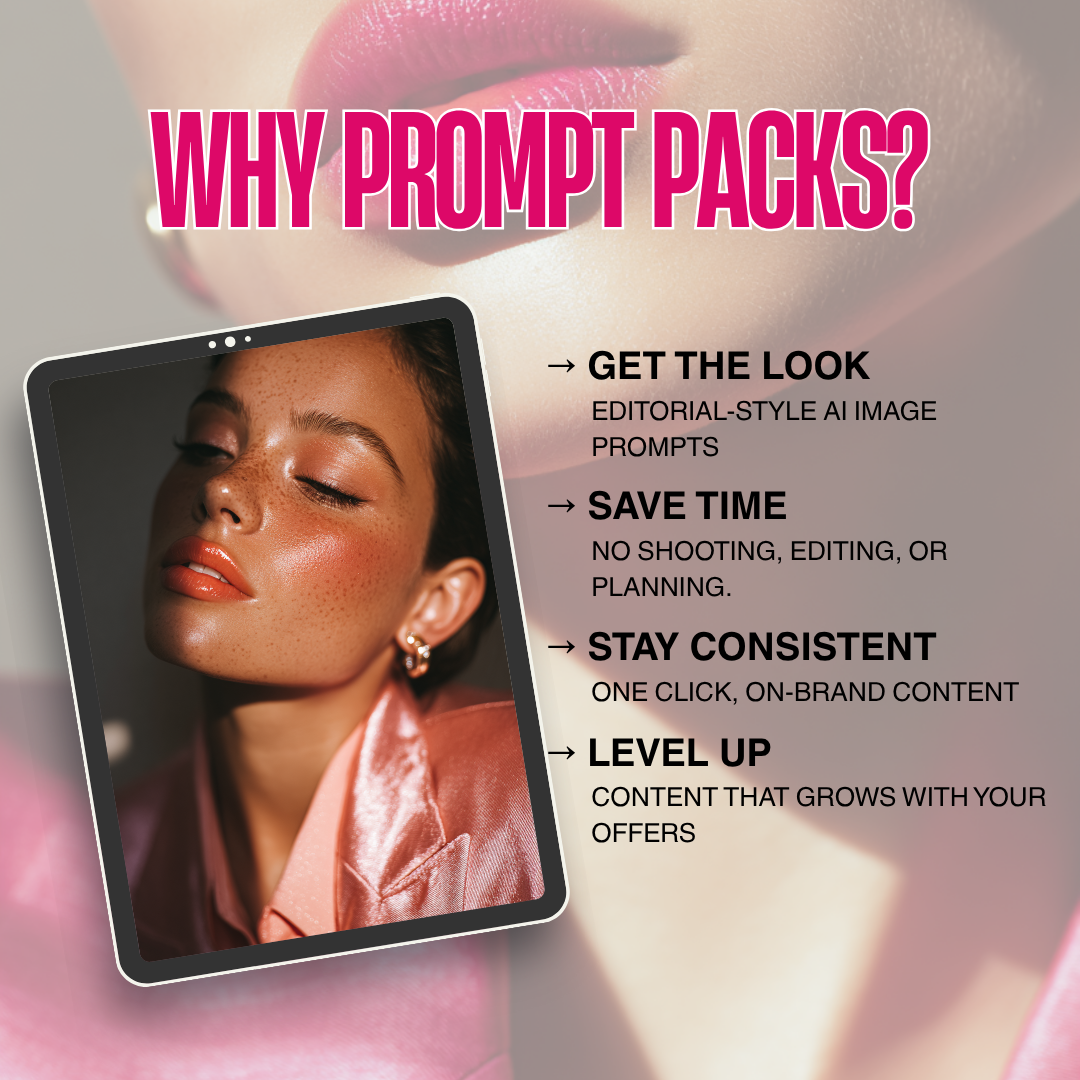 Glossed in Power – AI Prompt Pack for Bold, Faceless, Viral-Ready Branding (with PLR/MRR)