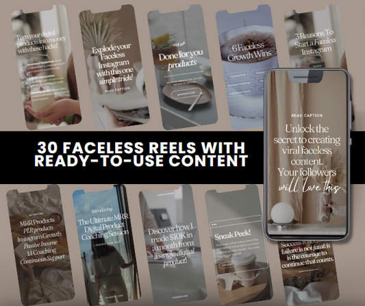 DFY 30 Faceless Reels with MRR with Videos + Mockups - Resell Ready