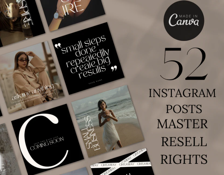 52 MRR Aesthetic Social Media Posts - Resell Ready