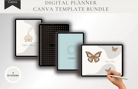 Digital Planner Bundle - 4 Planners for Goal Setting: Your Ultimate Guide - Resell Ready