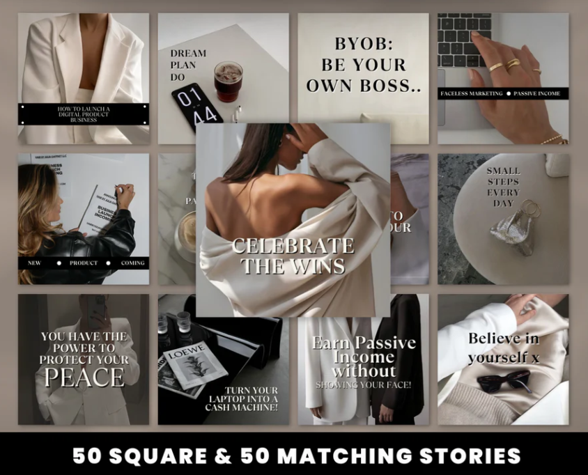 Aesthetic Social Media Posts & Stories - Resell Ready