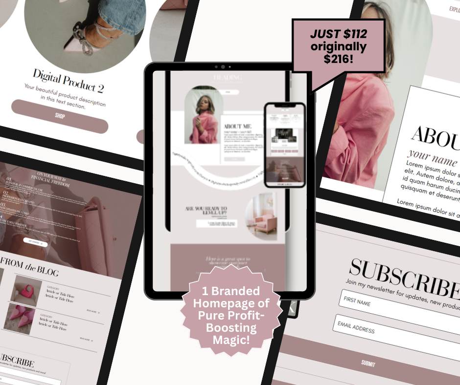 Rosie: 1-Page Homepage Template | Done-for-You Systeme.io Website - Resell Ready