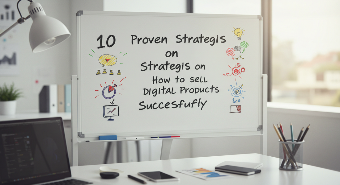 Entrepreneur selling digital products online using proven strategies in 2025