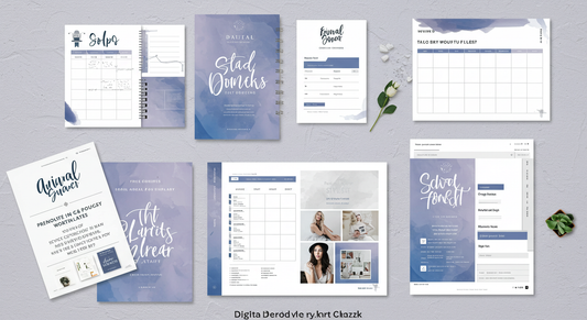 Printable and template-based digital products 2025 — laptop, planner pages, and design templates for online selling