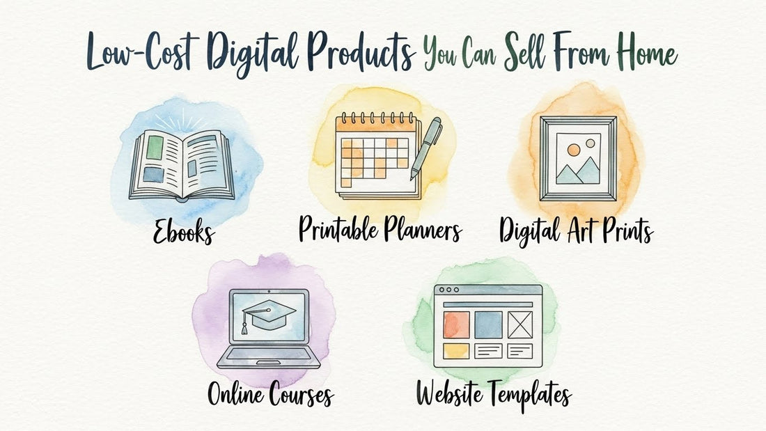 Low-cost digital products to sell from home using Canva and free tools