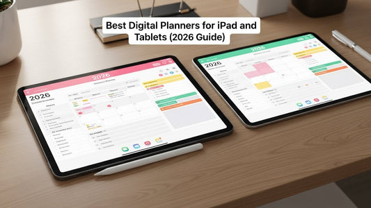 iPad with GoodNotes digital planner open showing Resell Ready PDF templates