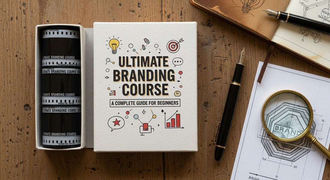 Beginner branding framework showing logo design, brand voice, and digital product strategy