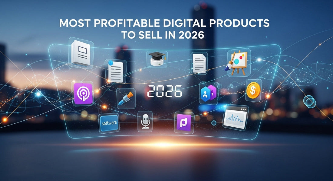 Most profitable digital products for 2026 including online courses, PLR, eBooks, templates, and AI tools