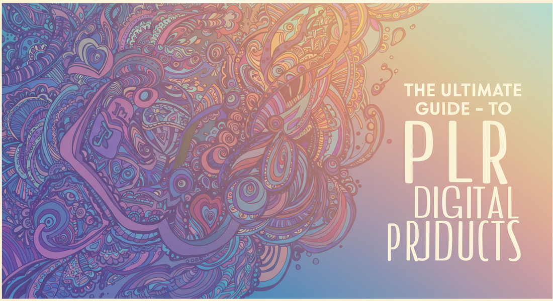 Illustration of profitable PLR digital products like ebooks, online courses, and templates for 2025 digital entrepreneurs