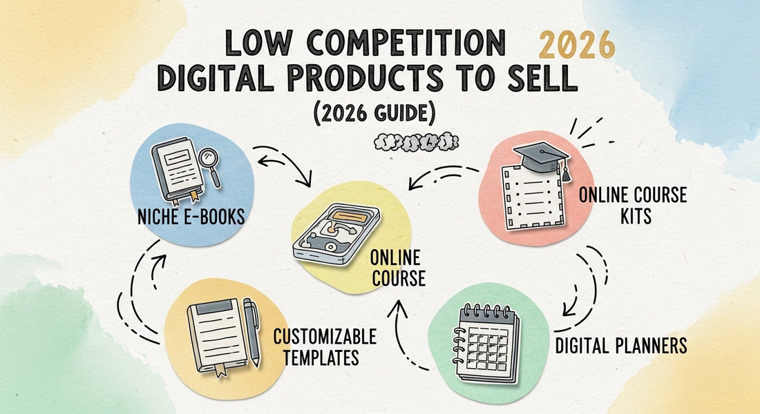Low competition digital product examples 2026 – ebooks, templates, PLR guides