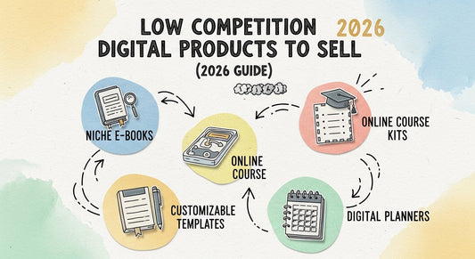 Low competition digital product examples 2026 – ebooks, templates, PLR guides
