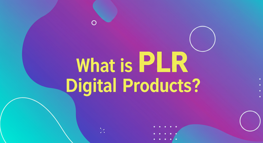 Illustration showing different types of PLR digital products like eBooks, templates, and videos being customized and rebranded by a content creator