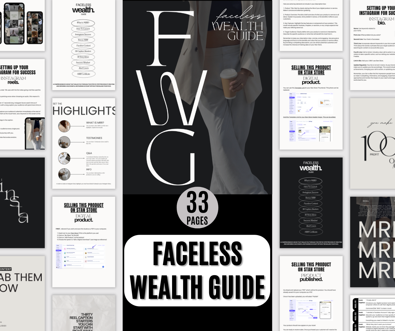 Faceless Wealth Guide: Blueprint to Building Wealth Online