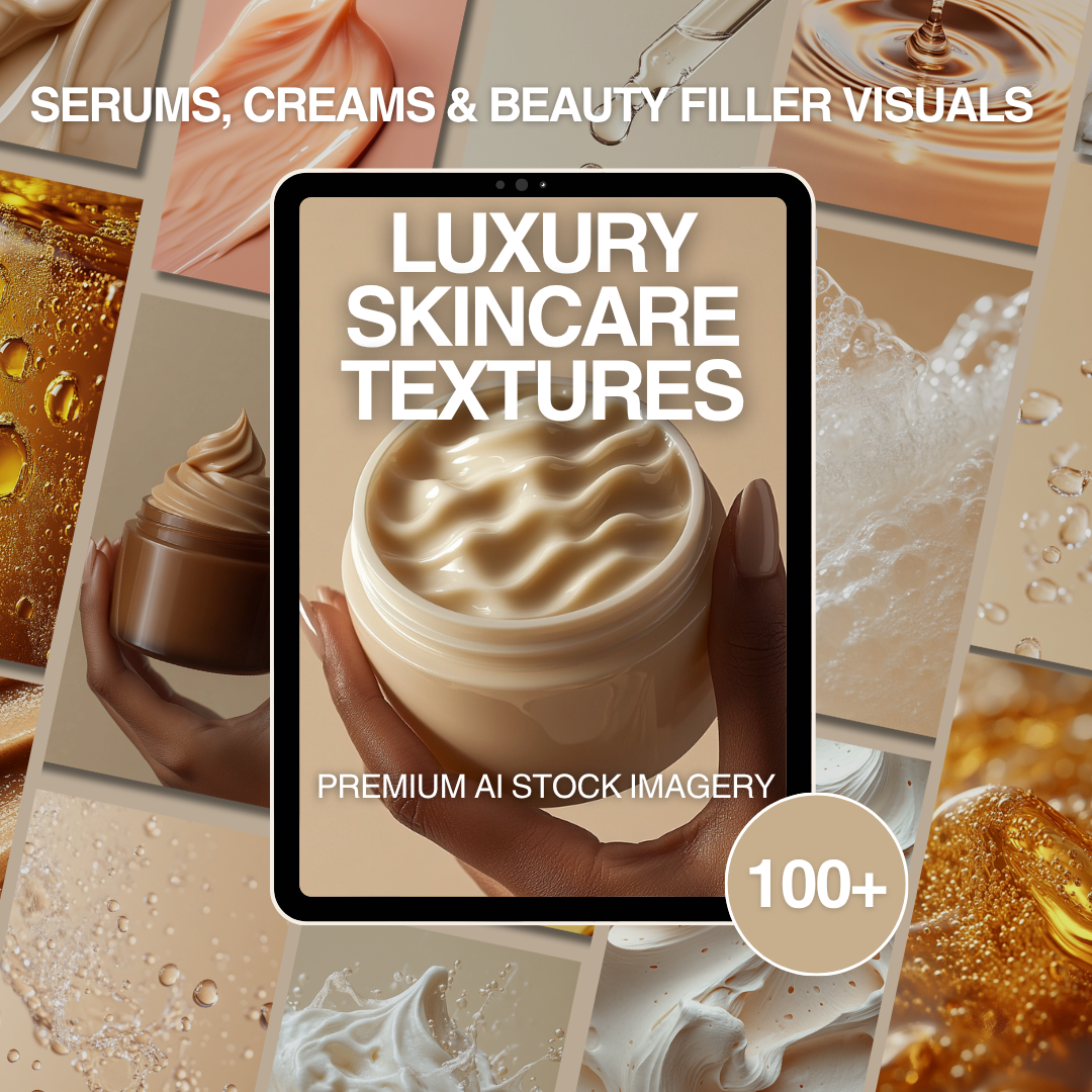 Luxury Skincare Textures: 100+ Clean Beauty Visuals for Creators (With PLR/MRR Rights)