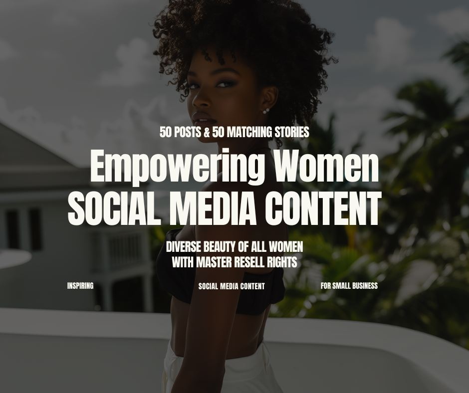 50 Empowering Women Canva Templates PLR & MRR | 50 Posts + 50 Matching Stories for Female Entrepreneurs