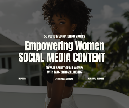 50 Empowering Women Canva Templates PLR & MRR | 50 Posts + 50 Matching Stories for Female Entrepreneurs