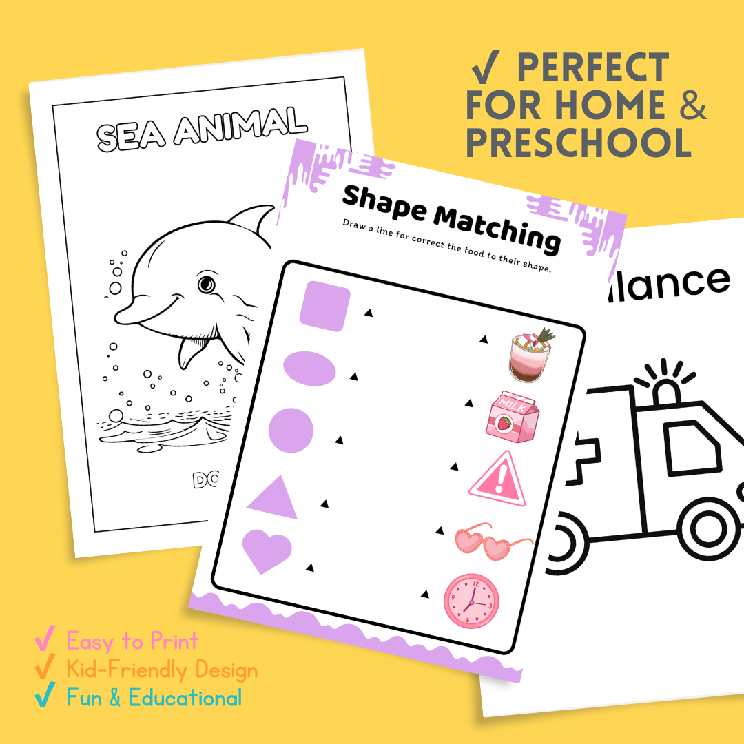 Joy Joy Songs Fun Learning Pack – 38 Printable Activities for Kids Ages 2–5 | ABC, Numbers, Coloring & Early Learning Worksheets