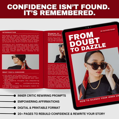 From Doubt to Dazzle: Confidence-Building Mindset Guide (Digital + Printable eBook)