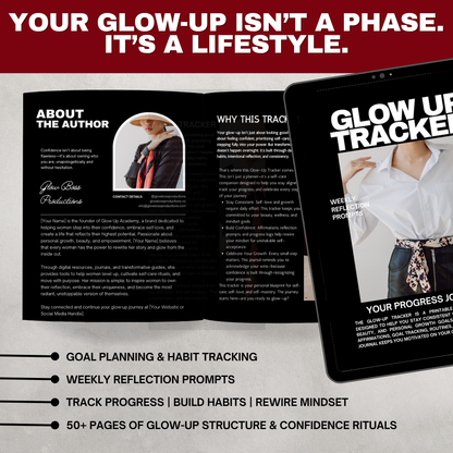 Glow Up Tracker Planner: Self-Care, Confidence & Personal Growth Journal (Printable)