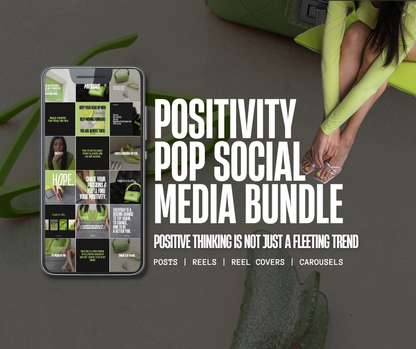 Positivity Pop Collection Bundle – Brat Aesthetic Canva Templates for Reels, Blogs, Posts, Stories & eBook