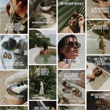 Salt & Sage Instagram Post Templates | 40 Luxe Neutral Canva Designs (MRR + PLR Included)